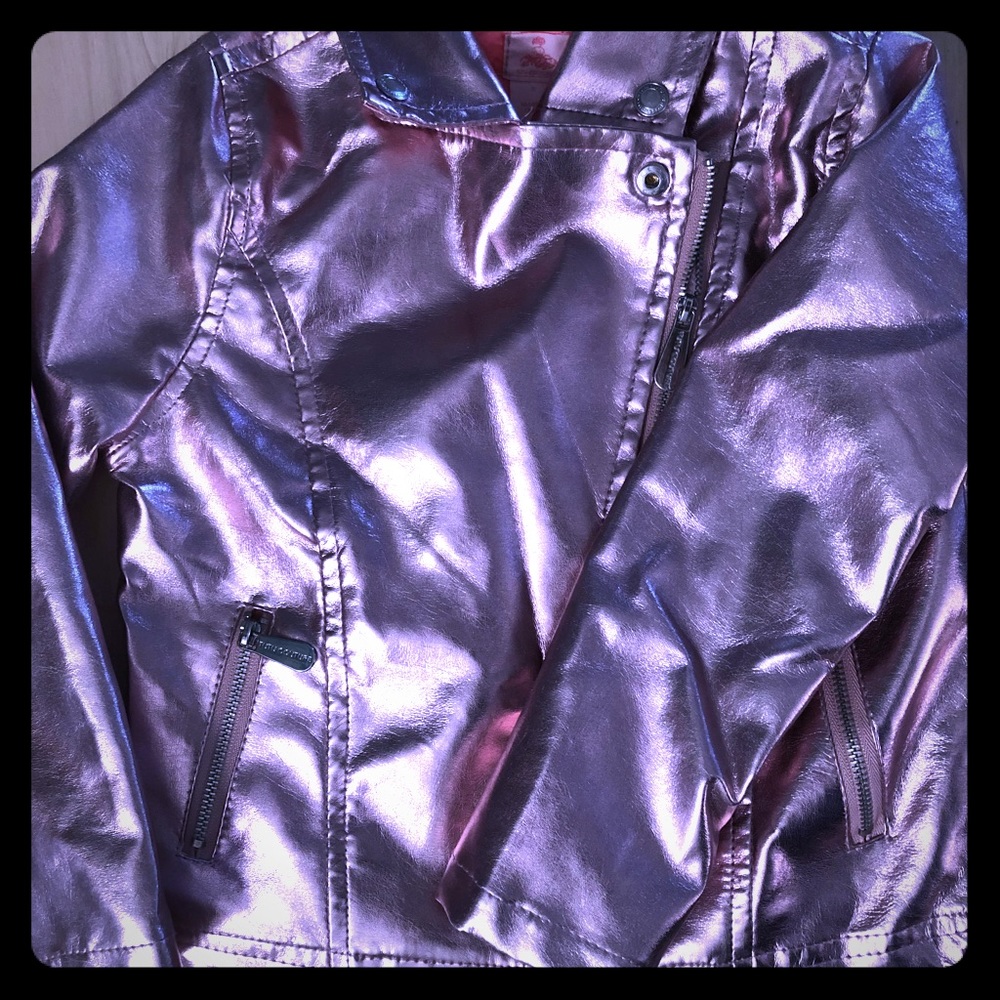 Tutu Couture Metallic Pink Faux Leather Jacket